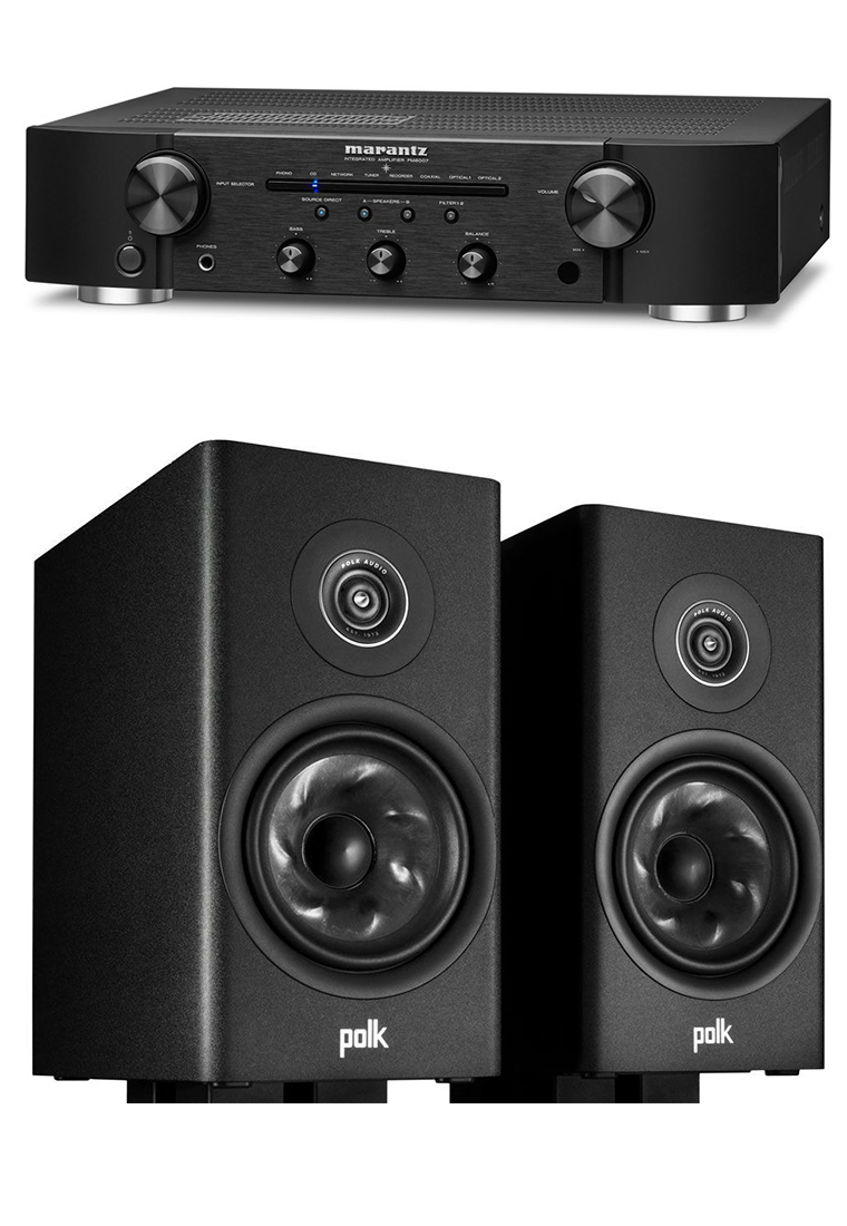Комплект стерео Polk Audio Reserve R200 Black + Marantz PM6007 Black